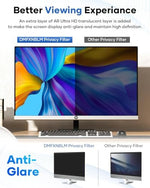 DMFXNBLM 16:9 Anti Glare Screen Filter with included installation adhesive strips and slide-mount tabs.
