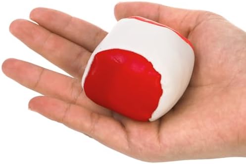 Hand holding Cedilis juggling ball to show size