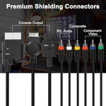 Premium black one point eight meter YPbPr adapter cable for retro consoles