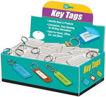 Lucky Line clear plastic key tag with split ring closeup