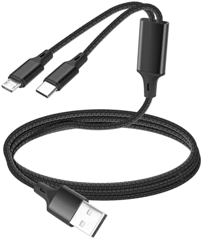 Authentic imported USA multi pin tablet charger bundle spread out on a plain background.