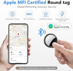 CASCHO smart Bluetooth tracker tag four pack showing the complete retail packaging and included silicone keychains.