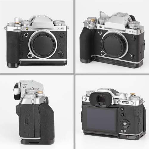 Haoge MHG-XT5B L-shape metal hand grip showing the baseplate with Arca-Swiss interface.