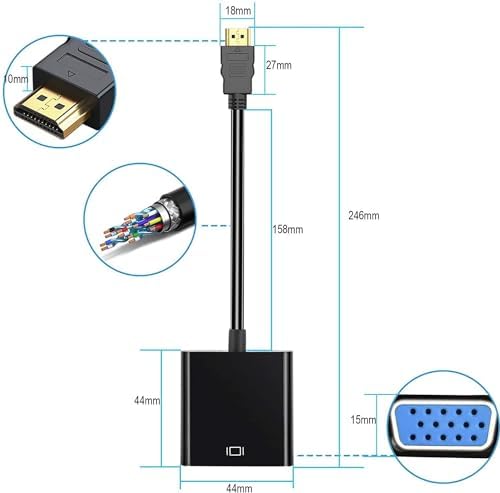 Meliya high definition 1080p HDMI input to VGA output translator displaying the durable outer shell