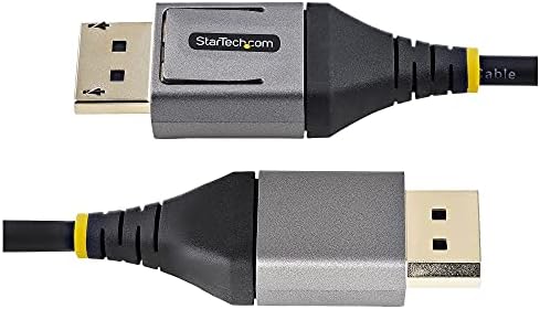 StarTech four meter 8K display cord highlighting heavy duty black TPE jacket strain relief.