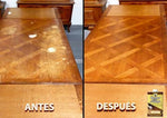 Removing water marks from wood using Howard Restor A Finish