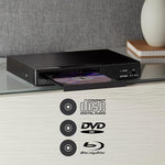 Panasonic home media theater device packaging including remote control and adapter.