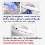 A car fuel cap door featuring the fifth piece of the 3M film pack applied seamlessly.