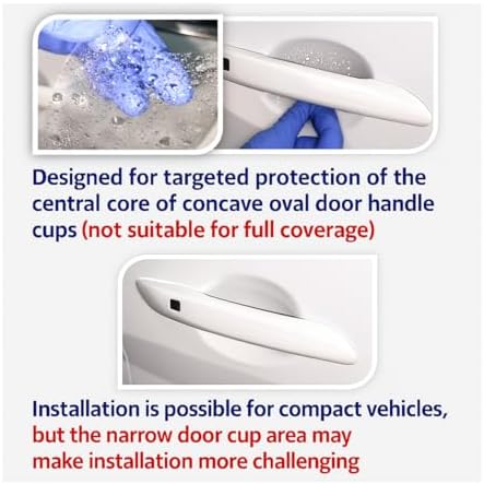 A car fuel cap door featuring the fifth piece of the 3M film pack applied seamlessly.