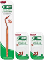 Close up of GUM dental stimulator angled neck and handle
