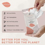 Fragrance-free and chlorine-free feminine wipes for daily use.
