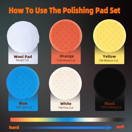 DDRHPY natural wool heavy cutting pad for removing severe paint scratches and oxidation