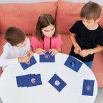 Glowiibo birthday supplies set showing double sided graphic card details
