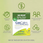 Back label of Boiron GasCalm showing plant based active ingredients and facts.