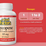 Natural Factors tomato derived lycopene carotenoid capsules for prostate health side panel