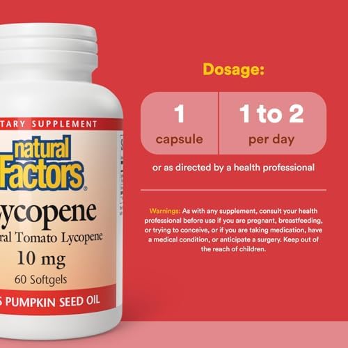 Natural Factors tomato derived lycopene carotenoid capsules for prostate health side panel