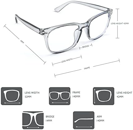 Side angle of the HUOZHI clear computer glasses emphasizing the lightweight poly-carbonate temple design.