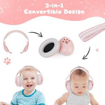Close up of Tacodis baby headphones adjustable stretchy band