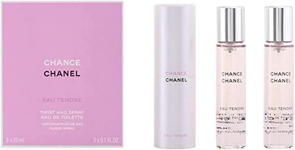 Chance Eau Tendre by Chanel for Women - 3 x 0.7 oz EDT Twist and Spray - Image 1