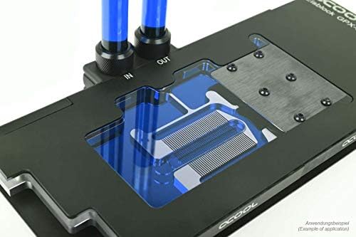 Alphacool Eiswasser ready-to-use UV reactive blue premixed coolant bottle showing liquid clarity