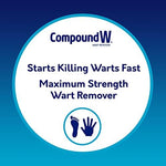Compound W 0.31 Fluid Ounce bottle showing ingredients and usage directions for common warts.