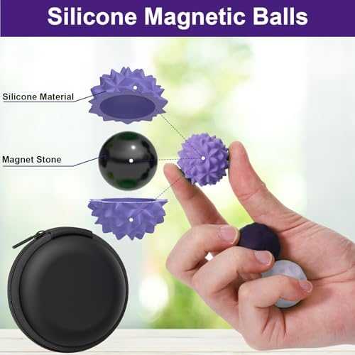 BUSOHA quiet office desk fidget toys pack being rolled inside a hand for anxiety relief.