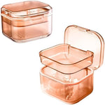 Retainer Case, Retainer Cleaning Case, Denture Bath Cup with Strainer Basket, Double-Layer Soaking Container for Retainers, Partial Dentures, Mouth Guard & Night Guard (Orange) - Image 2