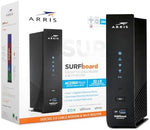 Arris high speed cable modem back panel displaying four individual Gigabit Ethernet connection ports.