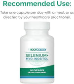 Rootcology Selenium plus Myo Inositol 60 capsules supplement facts panel