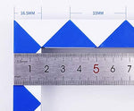 SHUYUE brain teaser toy completely extended into a straight blue and white zigzag ruler configuration.