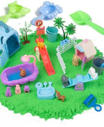 Sikmcle pet sensory bin with moldable sand and figurines