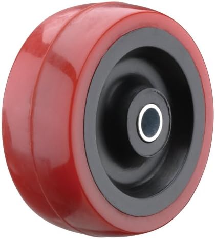 Steelex D2650 red polyurethane wheel roller bearing hub close-up