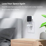 Side angle of Kidjoyo smart home camera module bracket plugged into a clean wall outlet.