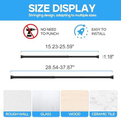 ZipGlo high carbon steel tension rod for closet organization