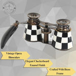 Retro style theater binoculars brass and enamel detail