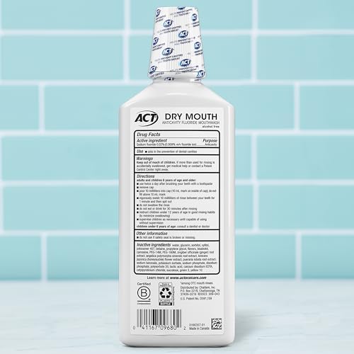 ACT dry mouth rinse cap and safety seal
