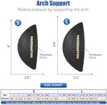 Arch support inserts placed inside a sneaker for pressure relief
