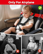 Duythy toddler flight safety harness installed on airplane seat