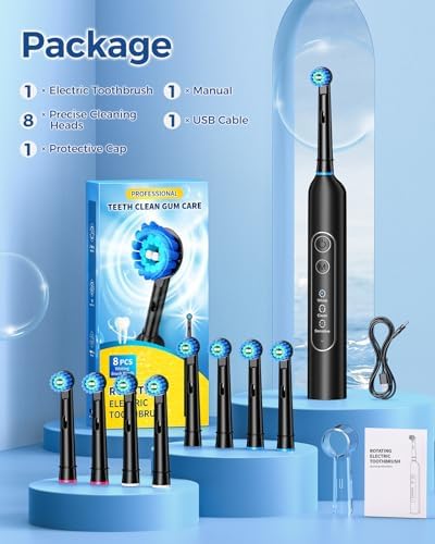 Side view of the premium oscillating brush head showcase engineered with soft bristles for sensitive gum care.