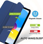 MoKo slim hard shell case in upright magnetic media viewing stand mode