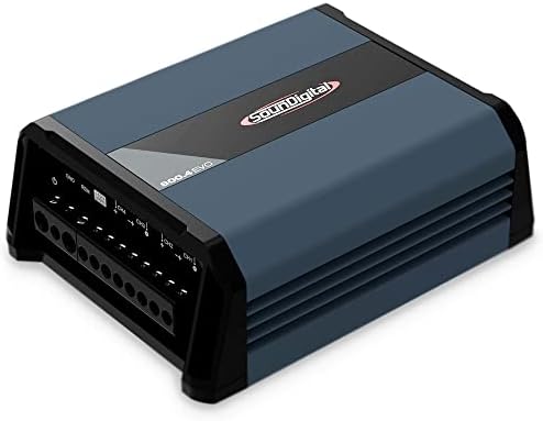 SounDigital Class D full range vehicle amplifier showcasing the moisture resistant sealed underbelly.