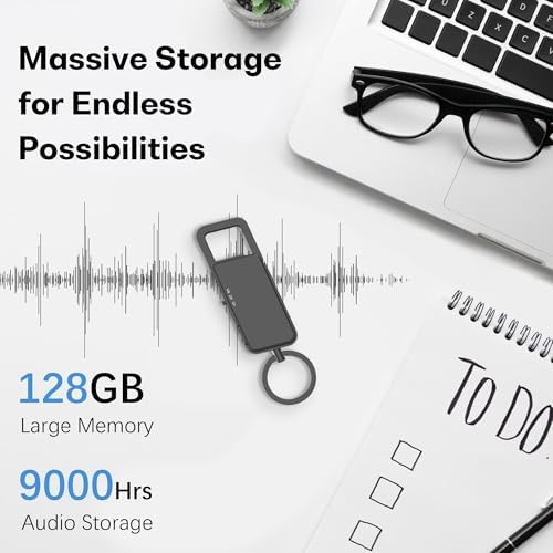 Kashevi audio keychain voice recorder with USB-C data transfer port