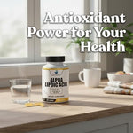 Supplement facts panel showing 1300mg serving size information for cellular wellness.