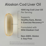 Premium bovine free pescatarian fish oil softgels spilling from a Sports Research bottle