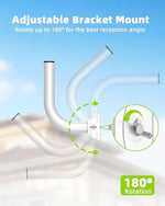 Two pack J pole mounts highlighting the adjustable one hundred eighty degree pivoting gear mechanism.
