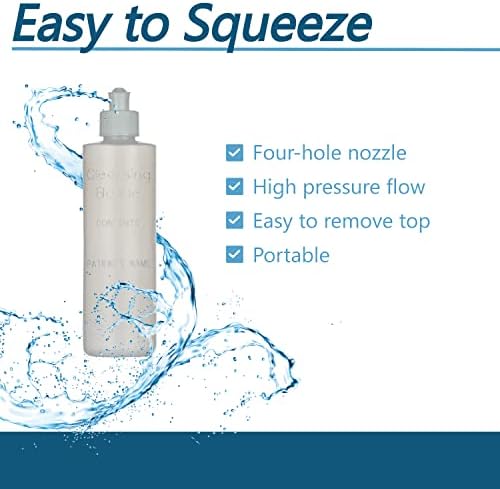 Transparent irrigation bottle with angled nozzle for easy one handed maternity cleansing