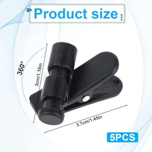 Black earbud wire clamp showing 360 degree rotating buckle mechanism