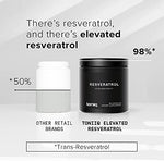 Close up of Toniiq Resveratrol dietary supplement branding