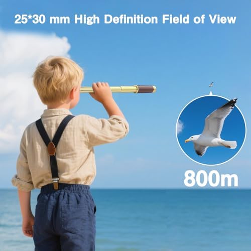 Laupha 25x30 spyglass with included accessories like case and lens cloth.