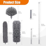 4 Pcs Microfiber Cobweb Duster with 100-inch Extendable Pole, Washable and Reusable Feather Cleaning Duster Kit with 3 Duster Heads,Dusters for Cleaning with Telescopic Pole for High Ceiling Fan - Image 3